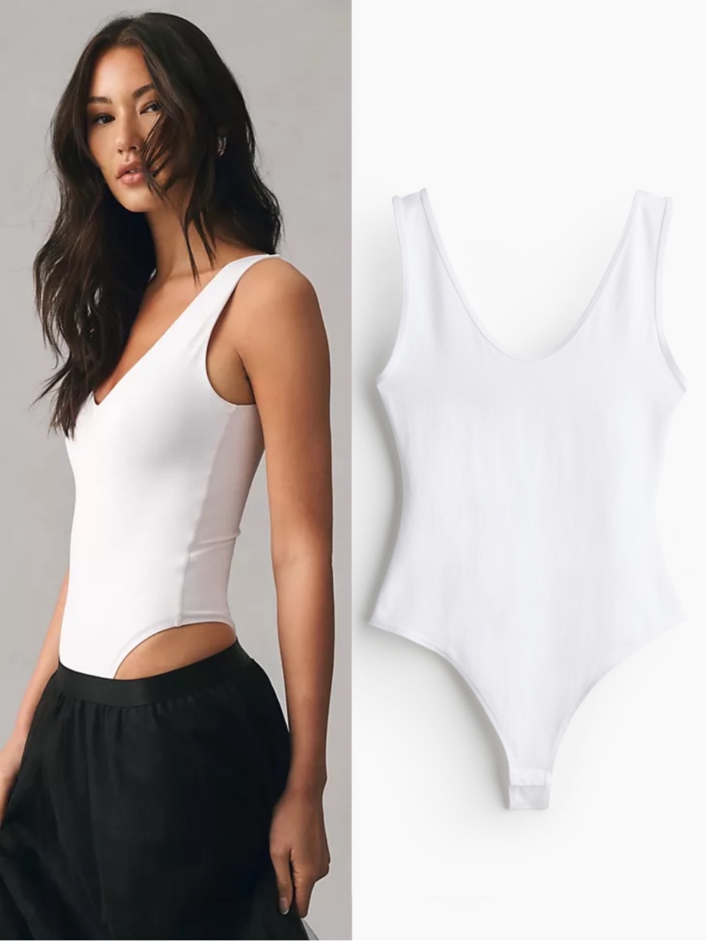 NWT β’ White V Neck Bodysuit